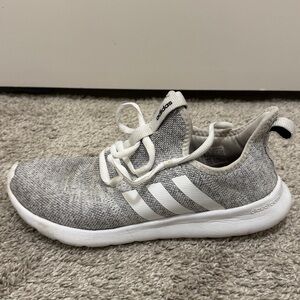 Adidas Gray and White Knit Sneakers